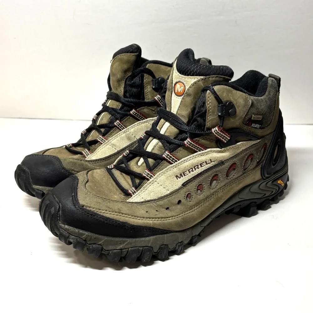 Merrell Thermo Pathfinder Waterproof Mens 10.5 Taupe‎ Vibram Polartec Boots